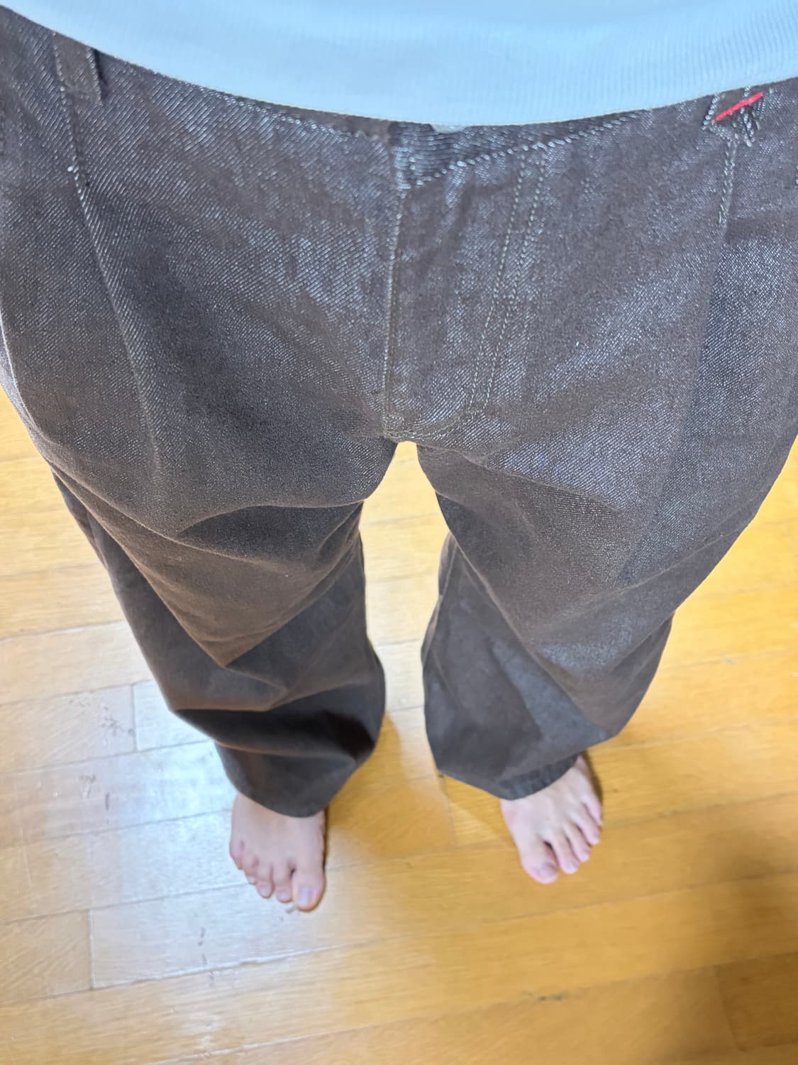 포트너스 Two tuck wide brown jeans  상품이미지3