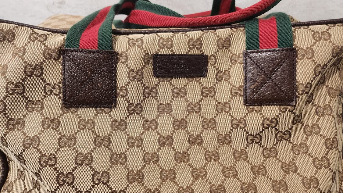 구찌Gucci 자가드 삼선 여행가방 겸 빅 토트백(모델명 상품이미지3