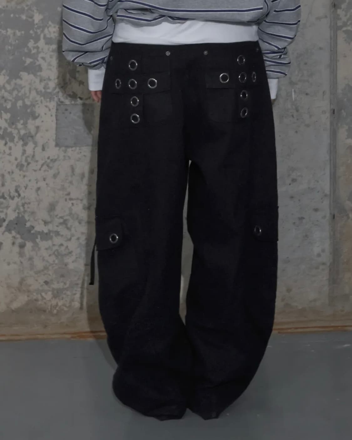 팬시클럽 크로스 포켓 카고 팬츠 (BLACK) F25ZD976 상품이미지1