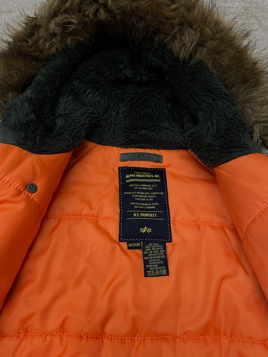 [M] 알파인더스트리 N3-B 패딩 점퍼 자켓 야상 빈티지 상품이미지3