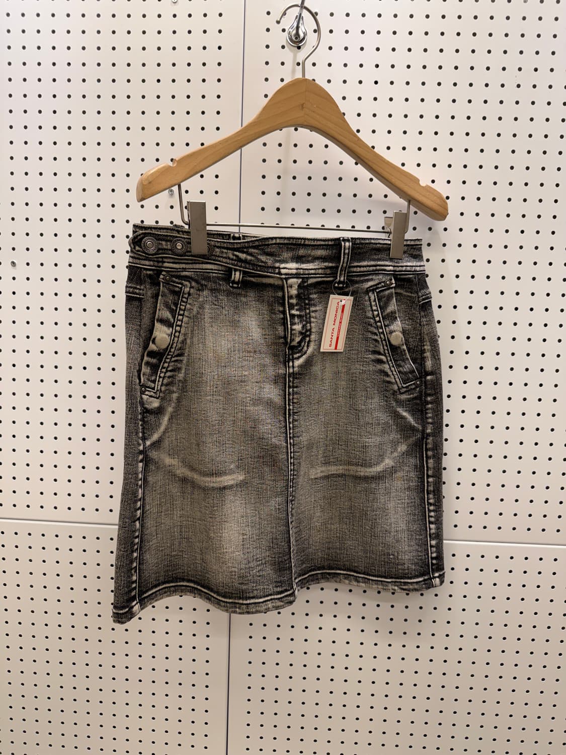 빈티지 워시드 데님 미디스커트 U987 상품이미지3