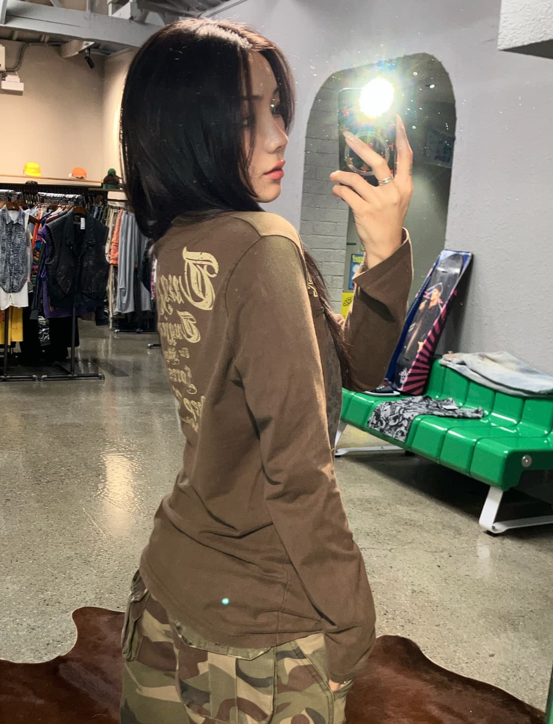 빈티지 프린팅 긴팔티 상품이미지2