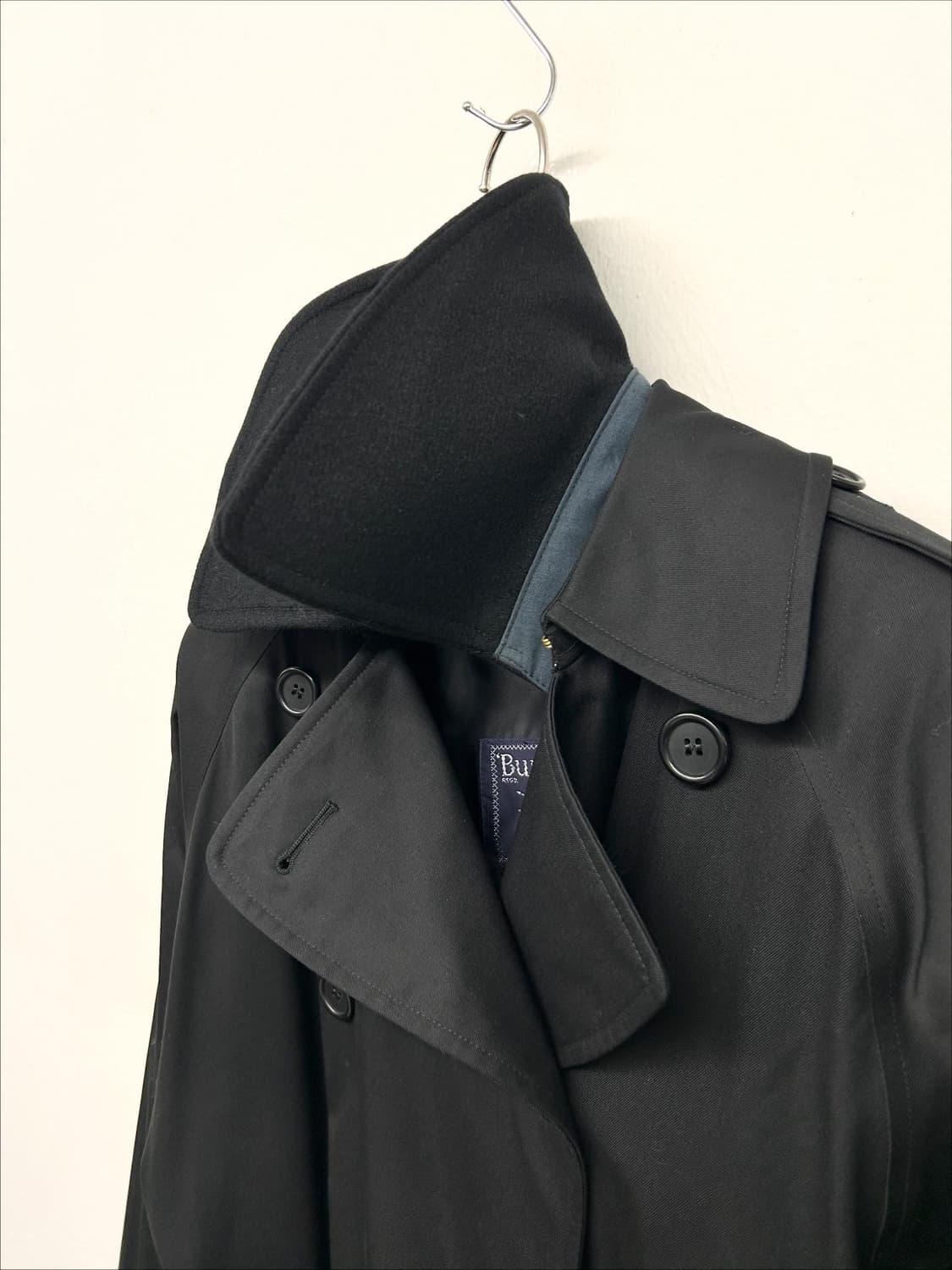 80s Burberry 버버리 블랙 트렌치 롱코트 상품이미지4