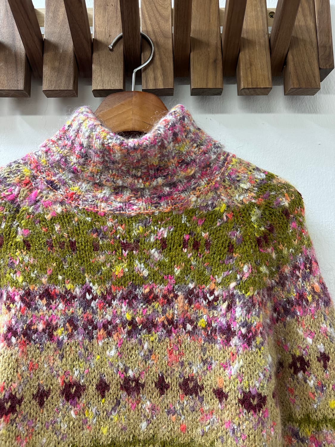 완전에이스✨일본빈티지 모헤어 믹스 멀티 컬러 니트 하이넥 스웨터 니트 상품이미지10