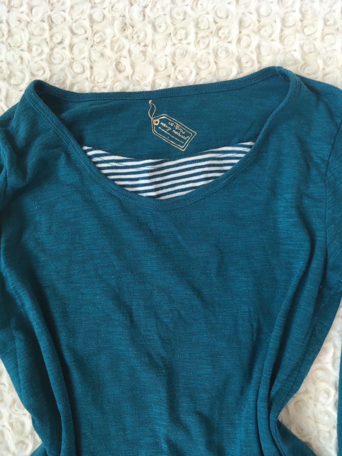 -jpn vintage bluegreen stripe shirring l 상품이미지6