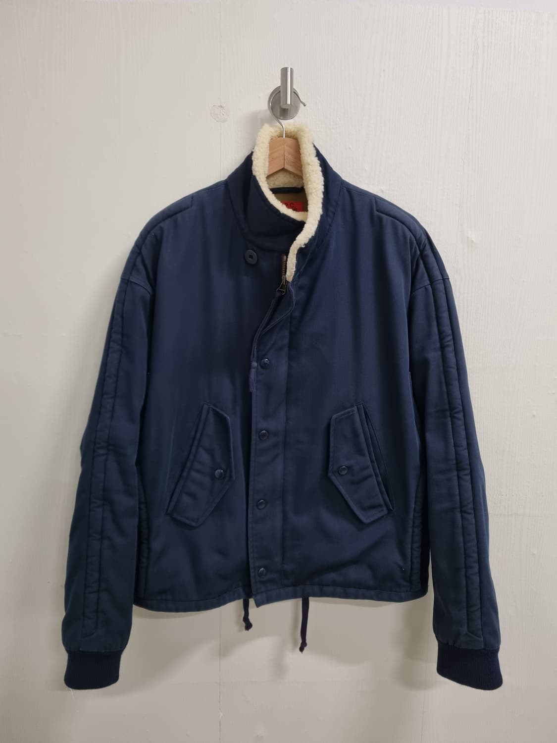 A.P.C. KANYE 네이비 셰르파 칼라 봄버 자켓 S 상품이미지1