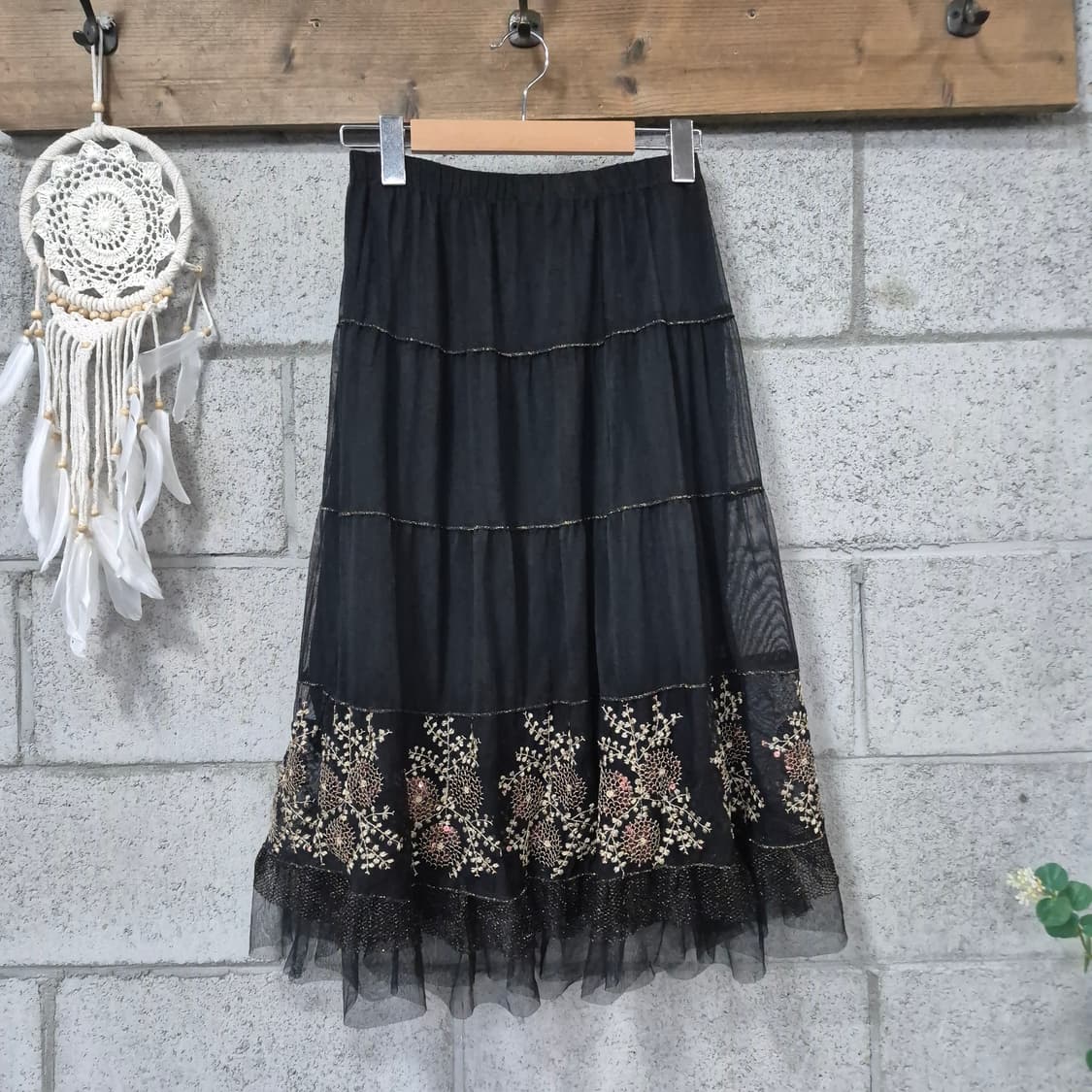 스팽글 자수 샤스커트 상품이미지1