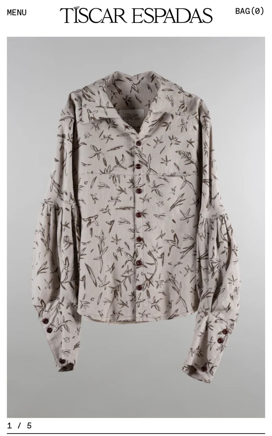 Tiscar espdas 핸드프린팅 린넨 셔츠 아티잔 상품이미지5