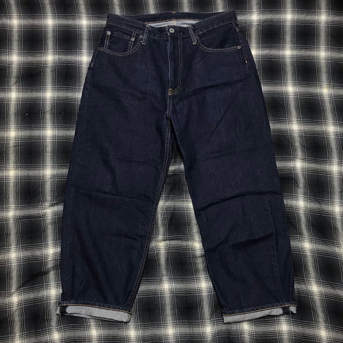 Gu 재팬 와이드 테이퍼드 생지 진청 상품이미지1