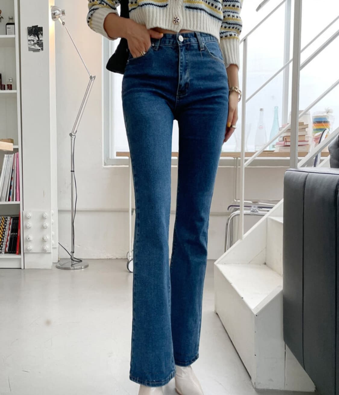 청 데님 부츠컷 청바지 상품이미지5