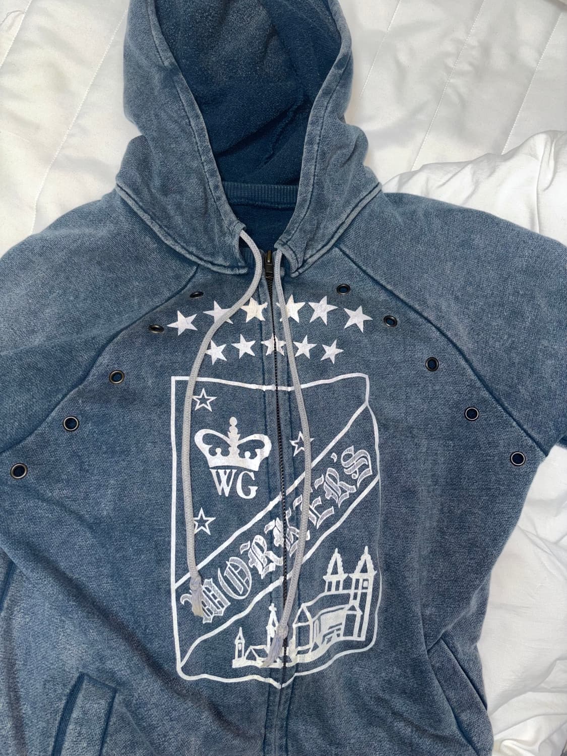 y2k 블루 스터드 후드집업  상품이미지2