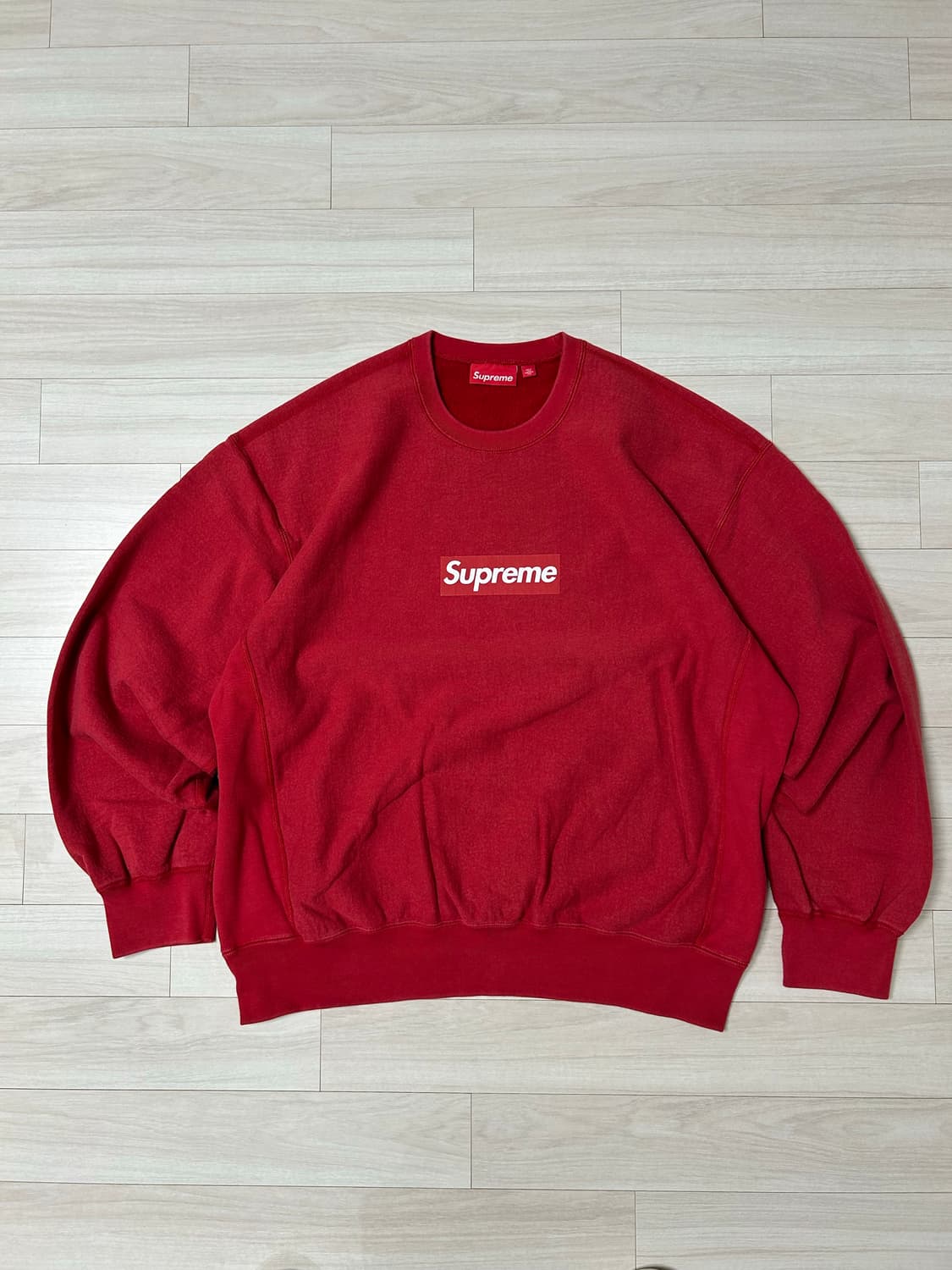 (XL) 슈프림 워시드 박스로고 크루넥 -25ss 상품이미지1