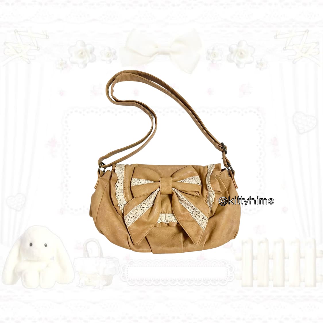 모리걸 레이스 빅리본 가방 라떼갸루 러블리 리본가방 상품이미지1