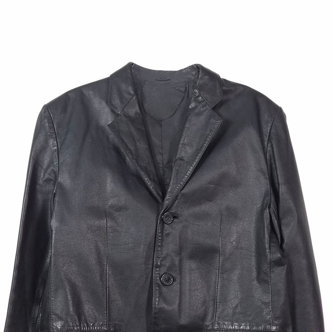 빈티지 소가죽 3버튼 클래식 레더 자켓 M 상품이미지2