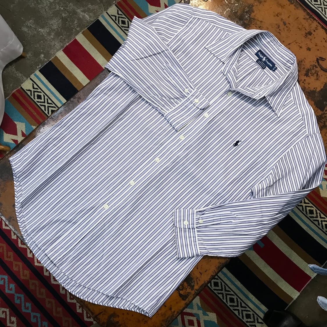 폴로랄프로렌 블루 멀티 스트라이프 셔츠 남성 105 사이즈  상품이미지2