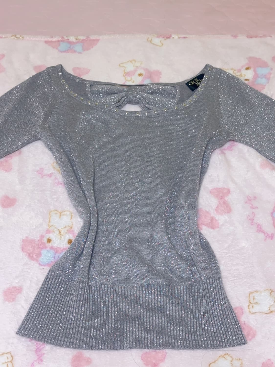 Cecil McBee ♥ 세실맥비 글리터 뒷리본 탑 미니원피스 히메갸루 상품이미지2