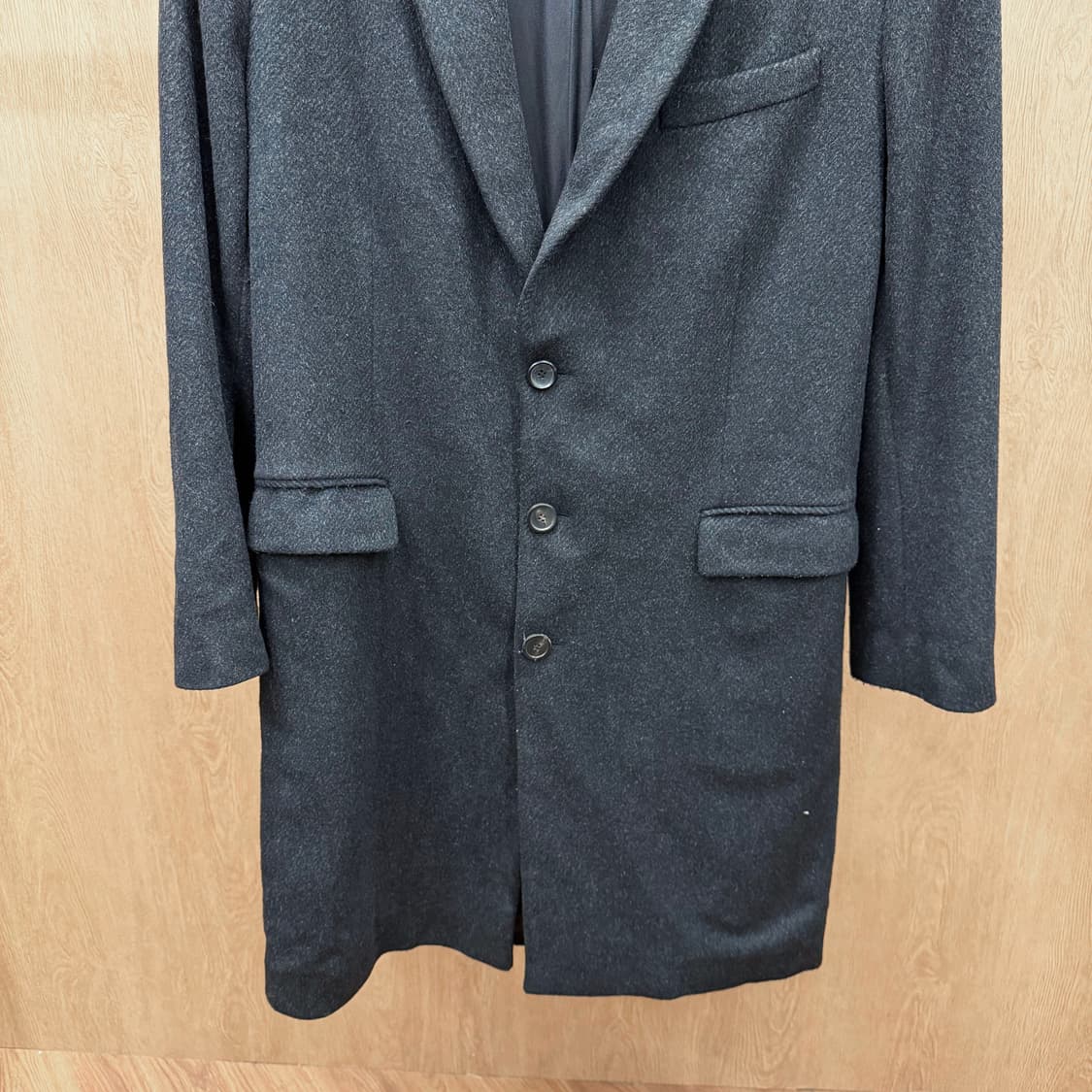 아미 클래식 울 싱글 코트 노치드 라펠 프론트 버튼 슬릿 디테일 차콜 상품이미지5