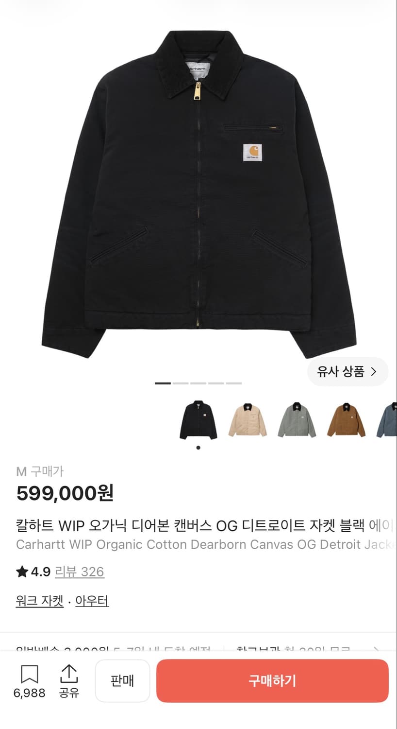 칼하트 WIP 오가닉 디어본 캔버스 OG 디트로이트 자켓  상품이미지4