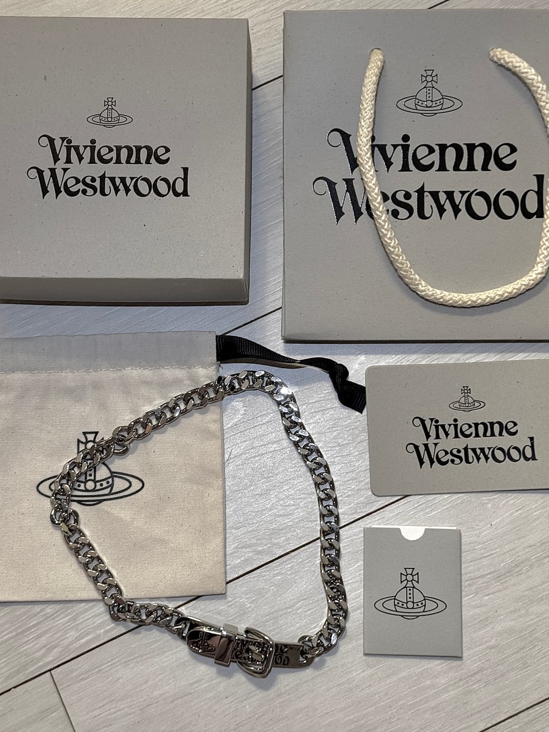 비비안웨스트우드 남녀공용 아우구스티노 실버 체인 초커 네크리스 목걸이 상품이미지4