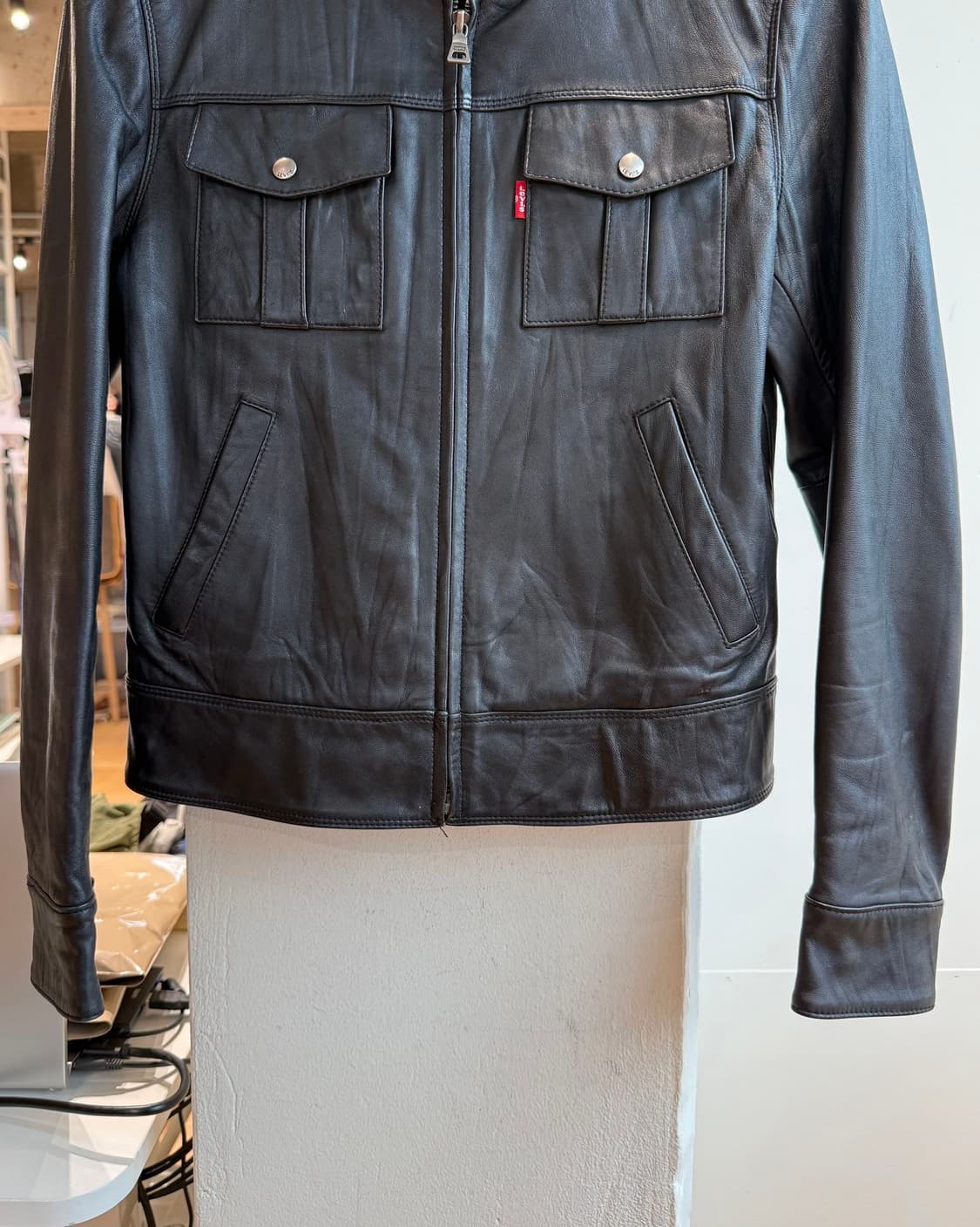 리바이스 블랙 쉽스킨 레더 자켓  상품이미지6