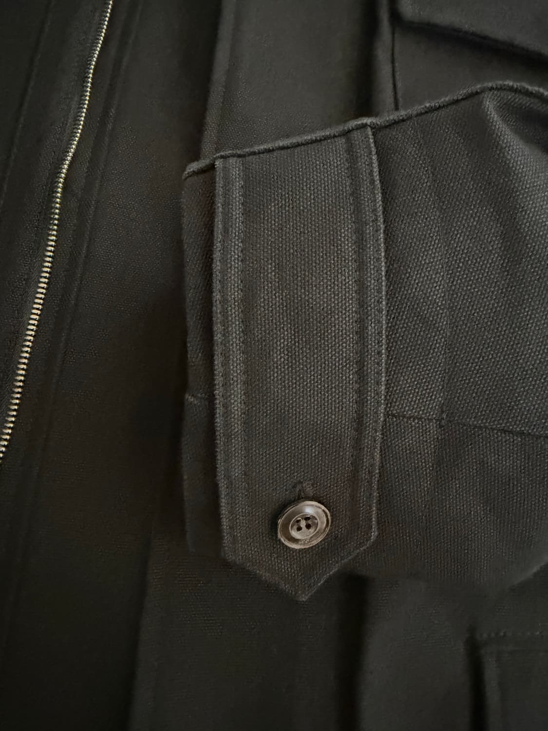 렉토 프렌치 빈티지 밀리터리 캔버스 자켓 블랙 M 상품이미지9