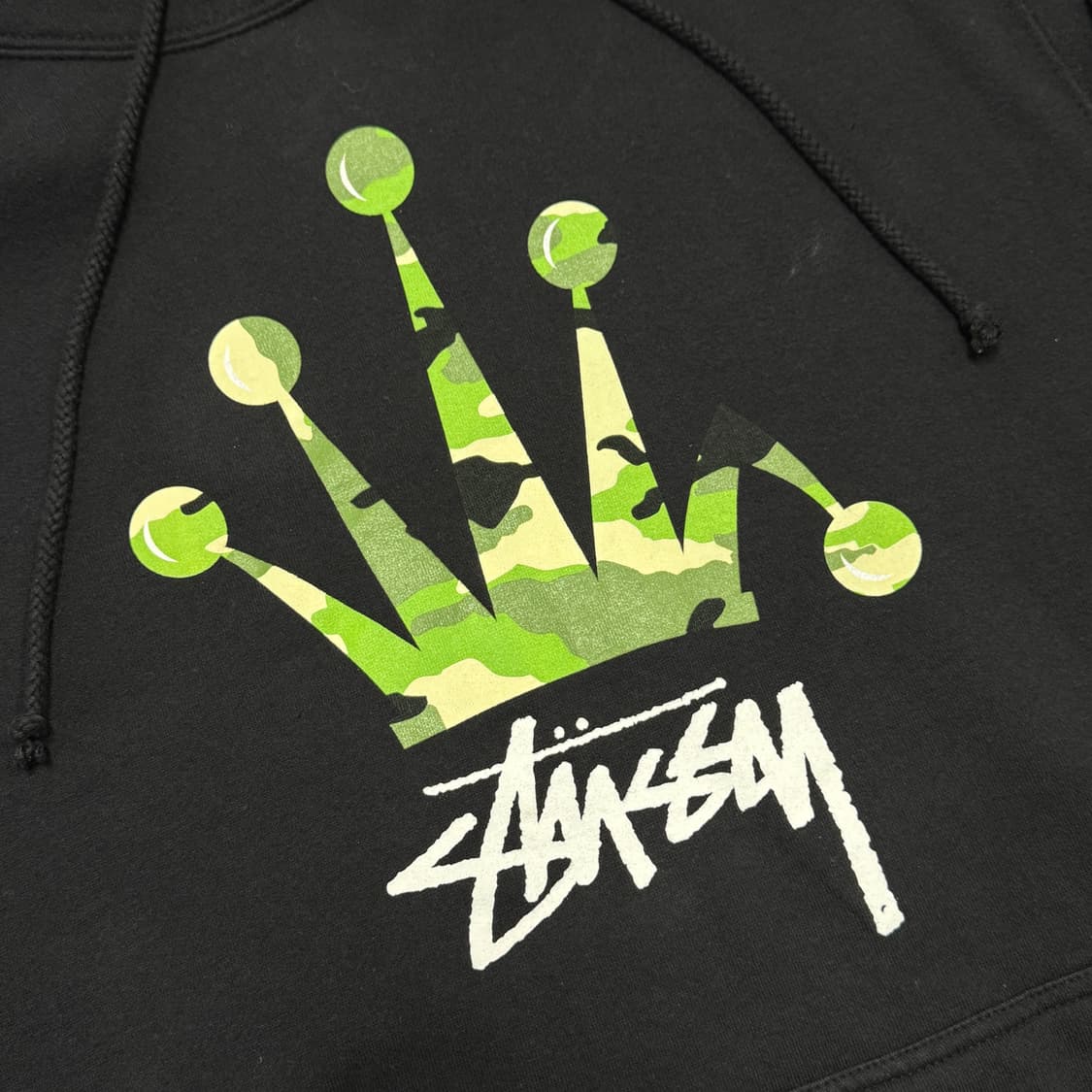 스투시 빈티지 카모 크라운 빅로고 후드 L 상품이미지3