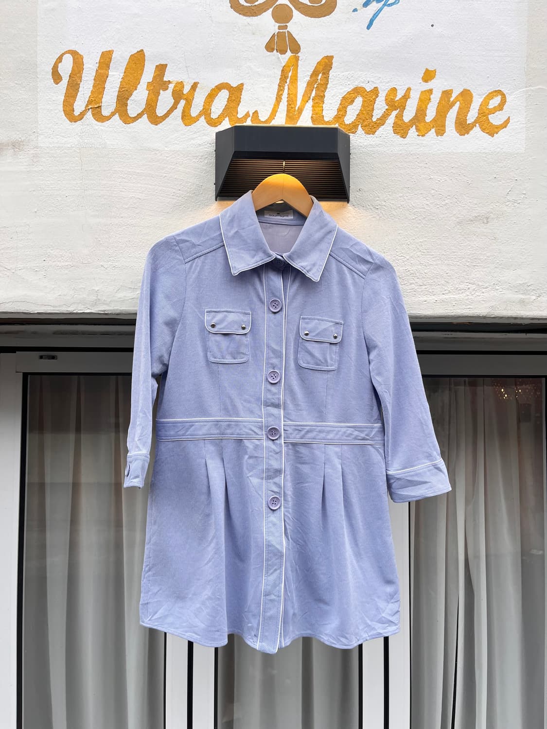 쿠레쥬 스트라이프 셔츠 원피스 상품이미지1