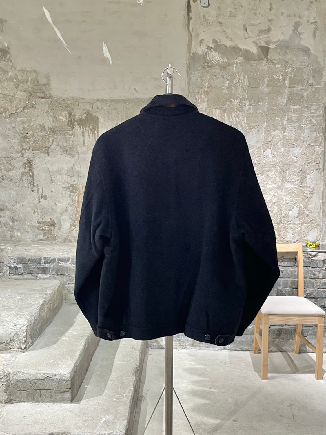 발망 블랙 스퀘어 로고 히든 집업 울 캐시미어 자켓 상품이미지6