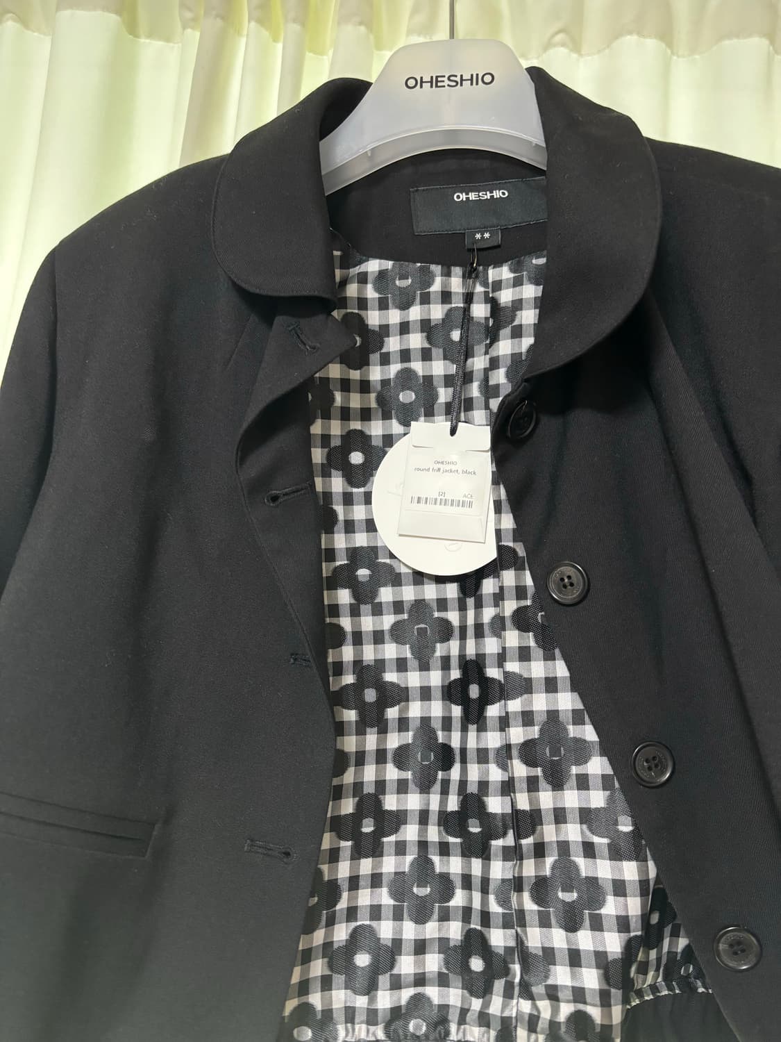 오헤시오 라운드 프릴 자켓, 블랙 ROUND FRILL JACKET, B 상품이미지4