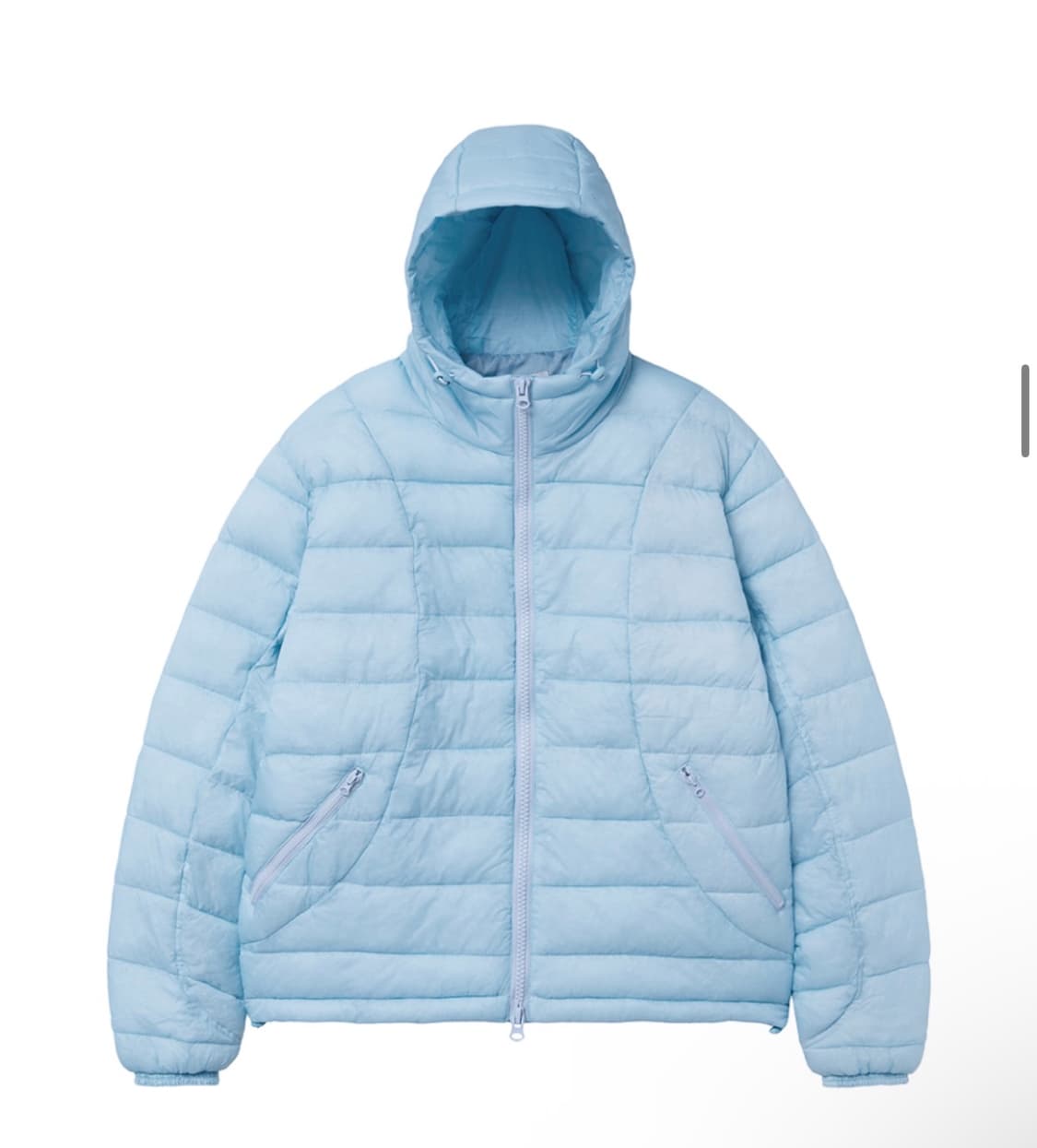 피인노  커브 라운드 후드 패딩 소라 2 상품이미지5