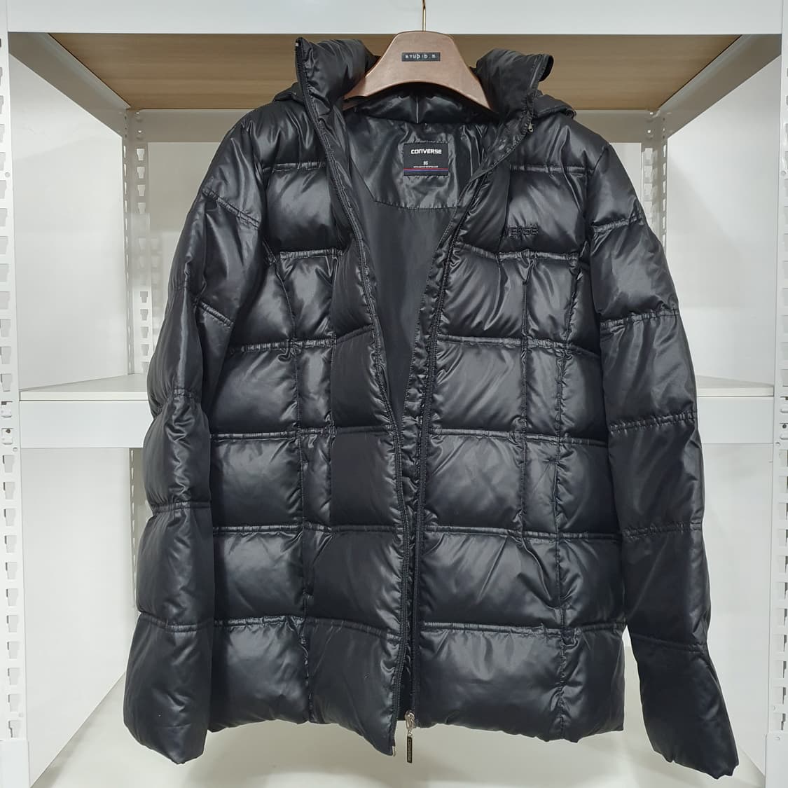 (95) 컨버스 블랙 덕다운 후드 패딩 상품이미지2