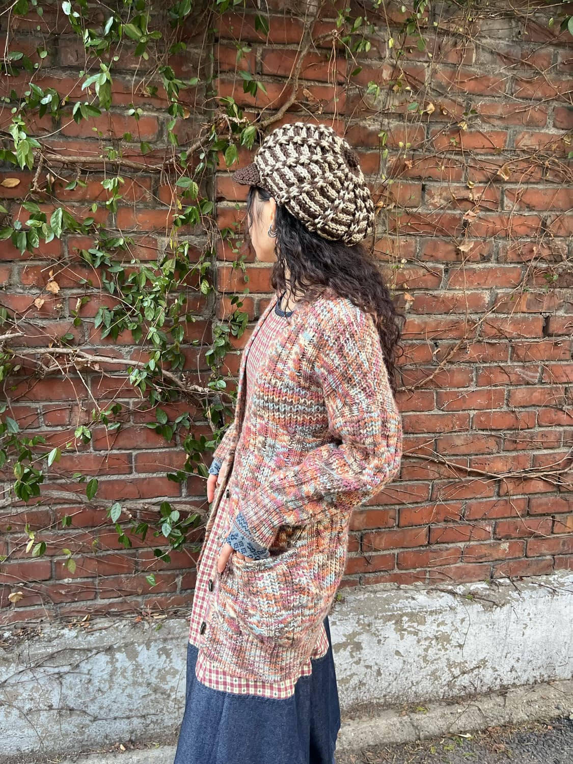 일본 무지개떡 니트 가디건 상품이미지4