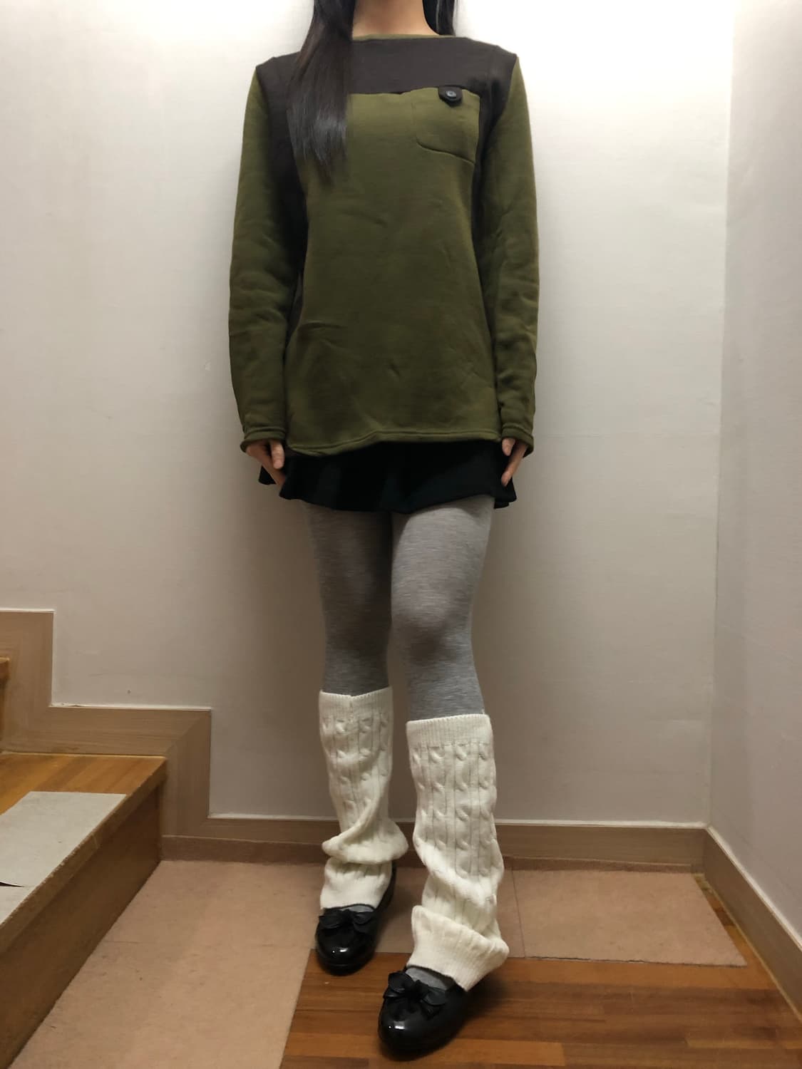 빈티지 카키 브라운 탑 상품이미지3