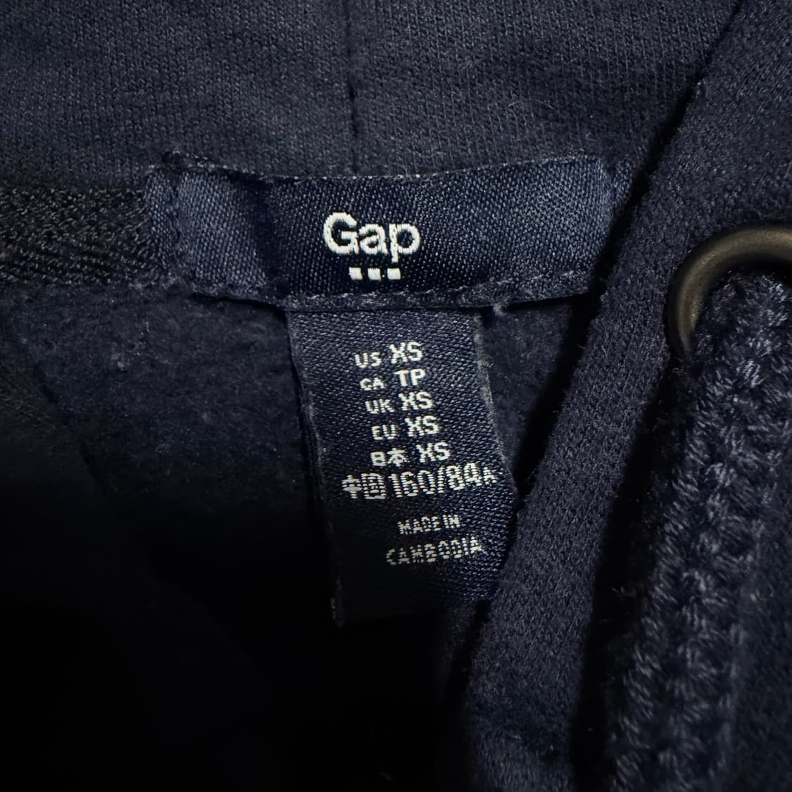갭 스트라이프 네이비 후드집업 xs 상품이미지3