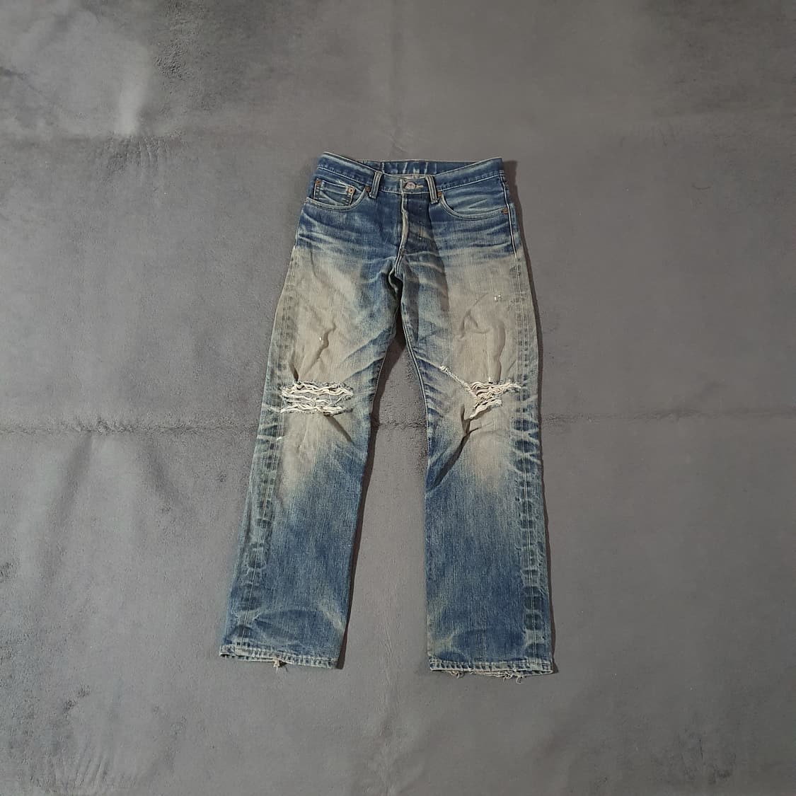 90s LVC 리바이스 USA 501-0657 셀비지 더티 데님 30 상품이미지5