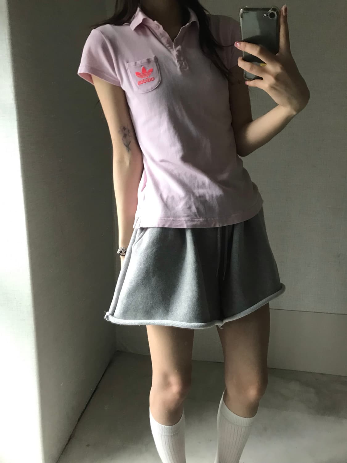 아디다스 베이비핑크 포켓 반팔티셔츠 상품이미지3