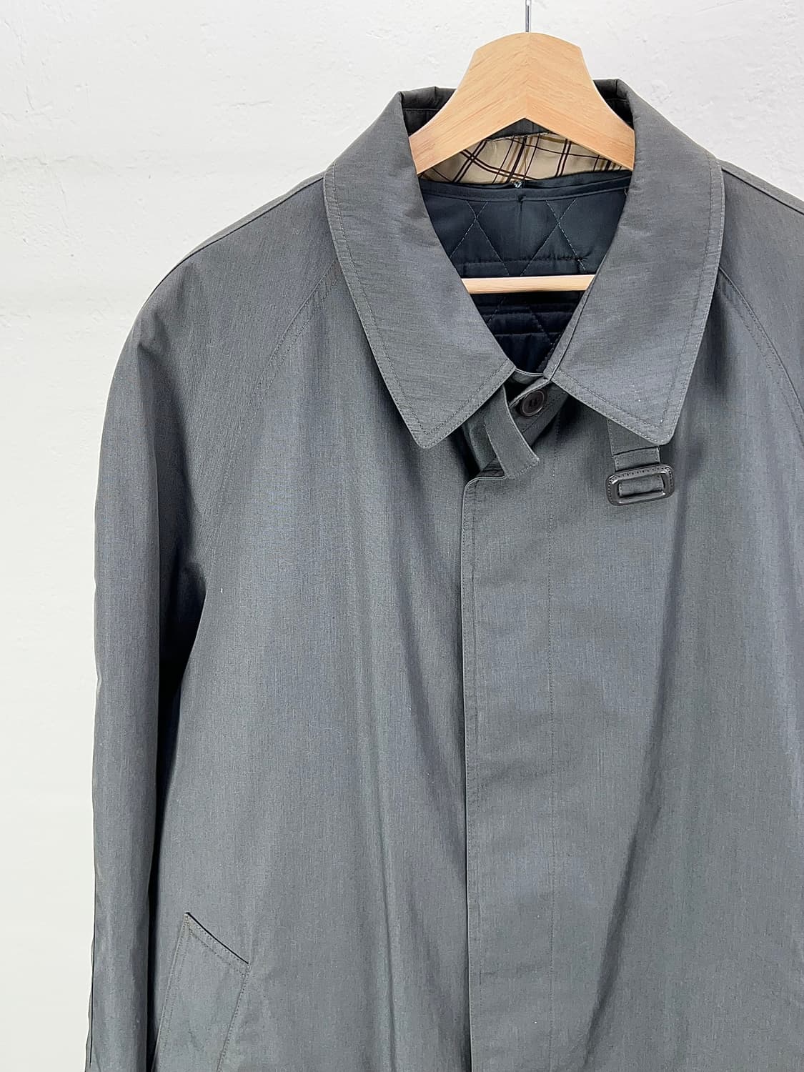 이브 생로랑 뿌르 옴므 그레이 라이너 퀼팅 벨티드 트렌치 롱 코트 상품이미지2