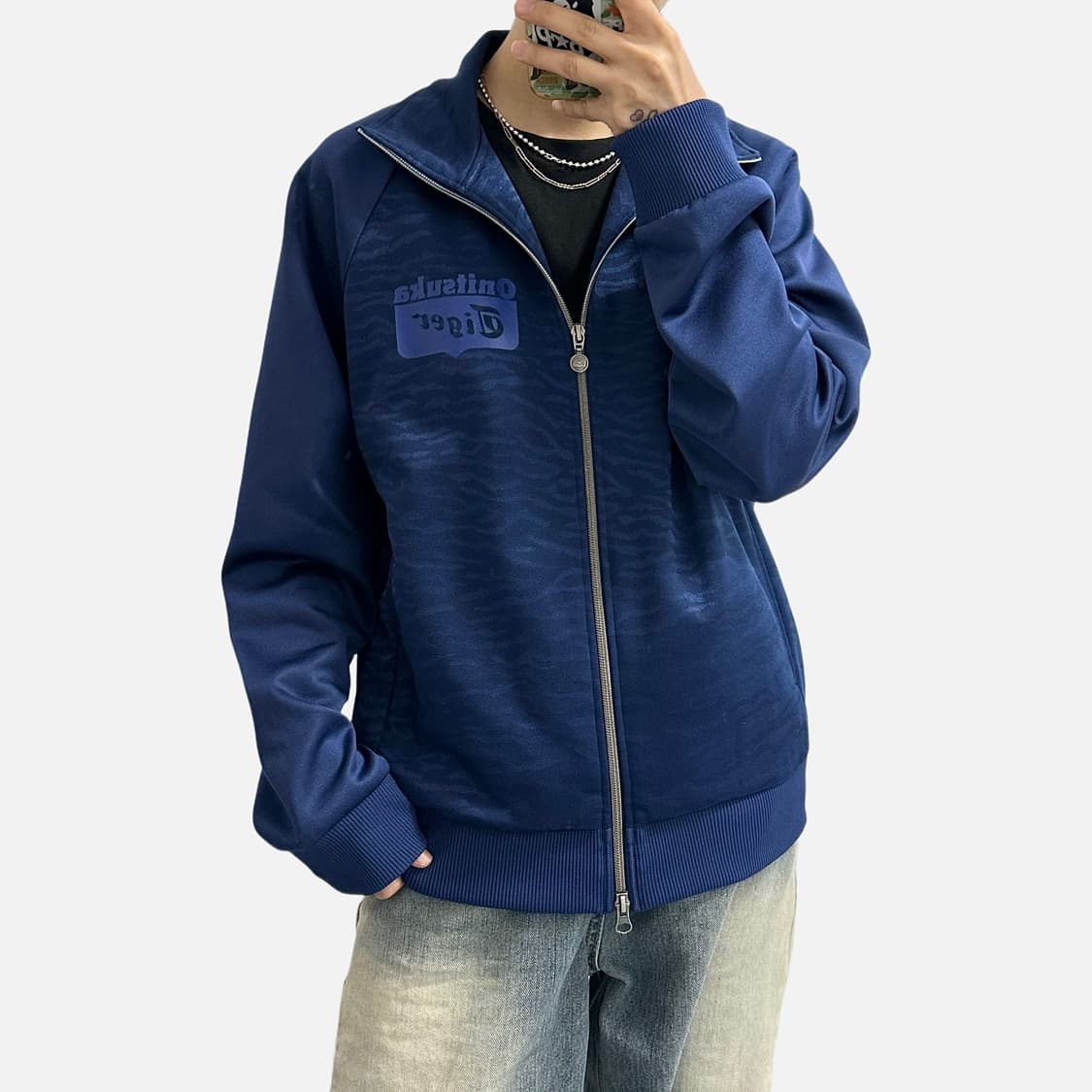 오니츠카타이거 타이거 카모 자수 져지 집업 자켓 상품이미지3