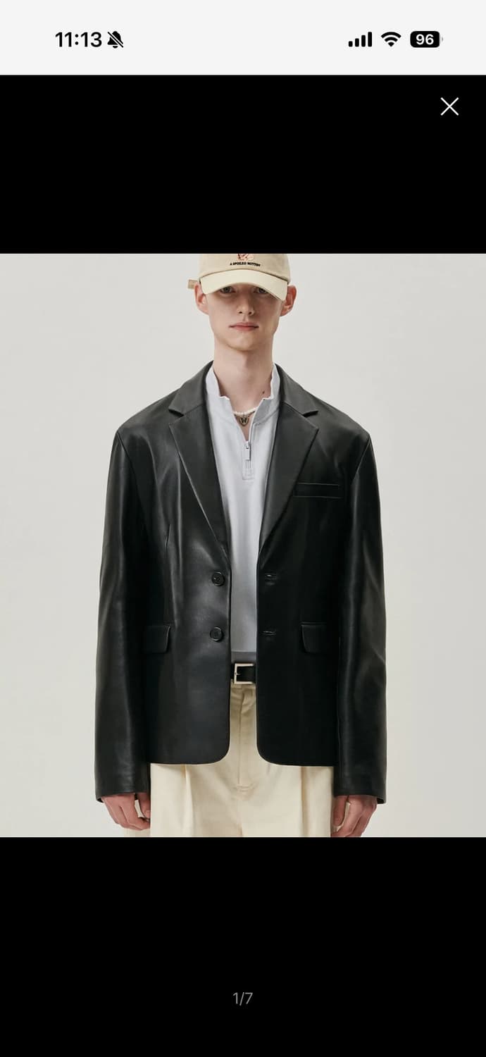 [XL]도프제이슨 양가죽 램스킨 레더 블레이저 자켓 블랙 상품이미지5