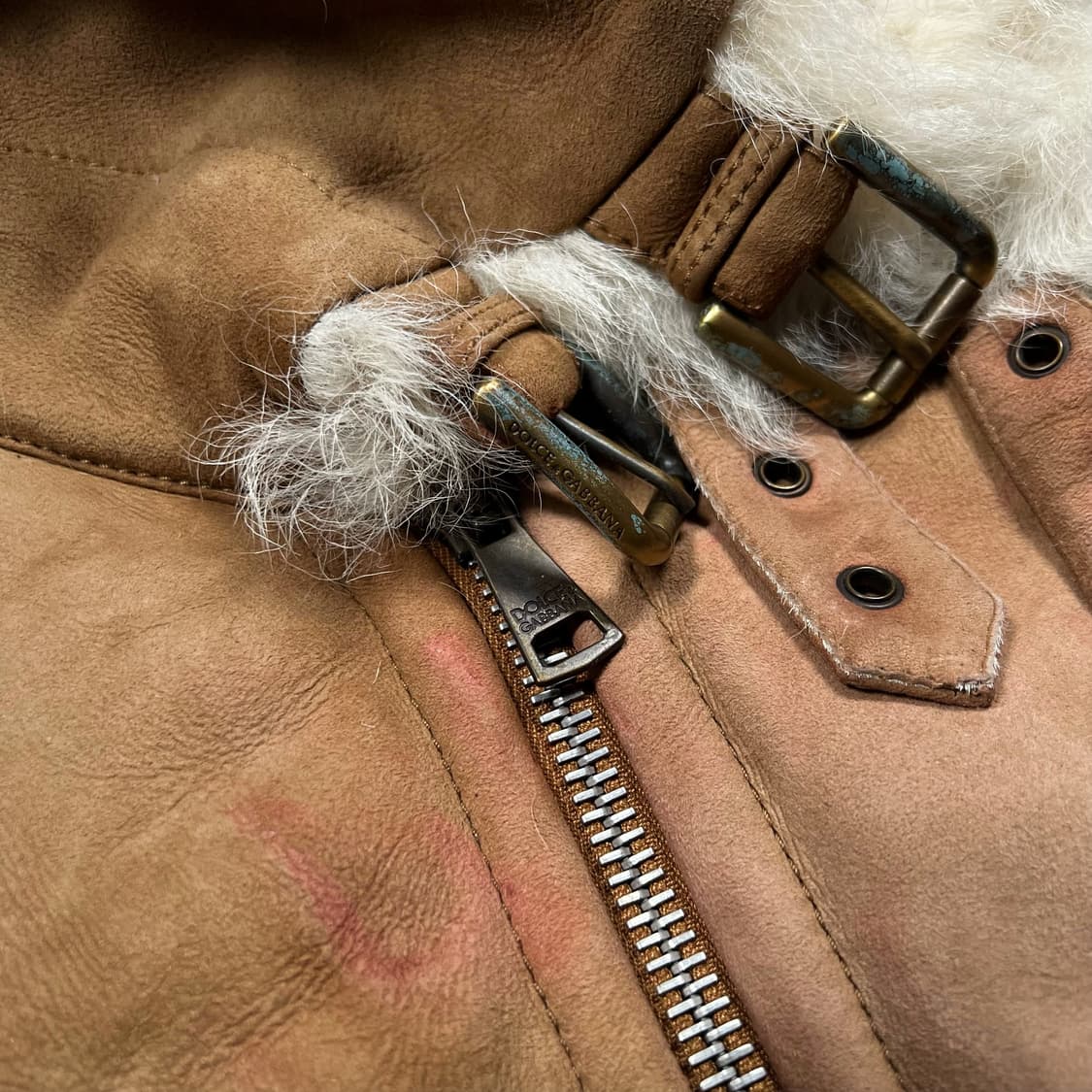 DOLCE & GABBANA 돌체앤가바나 램스킨 무스탕 레더 자켓 상품이미지4