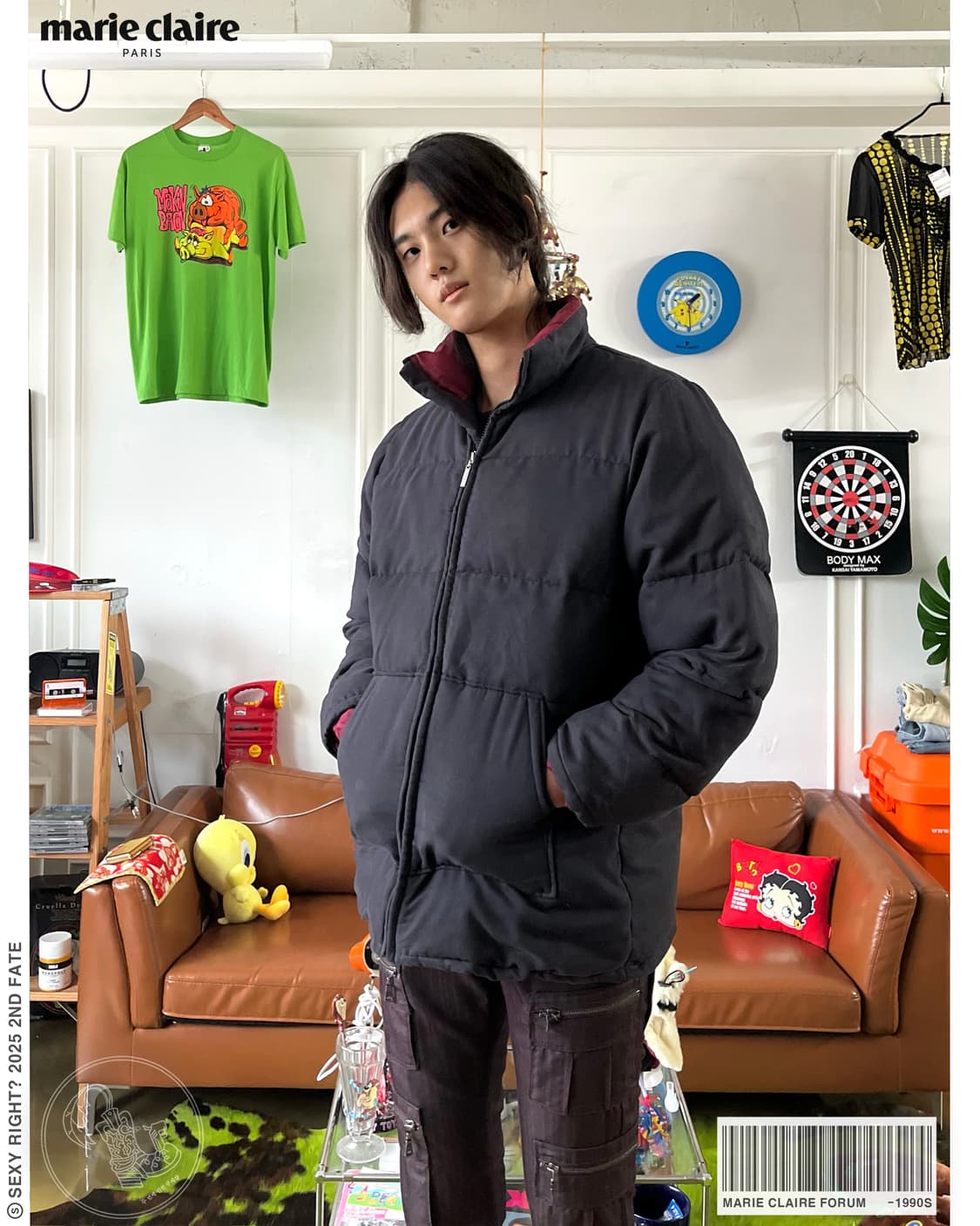 80-90s marie claire Moleskin Down Parka 상품이미지1