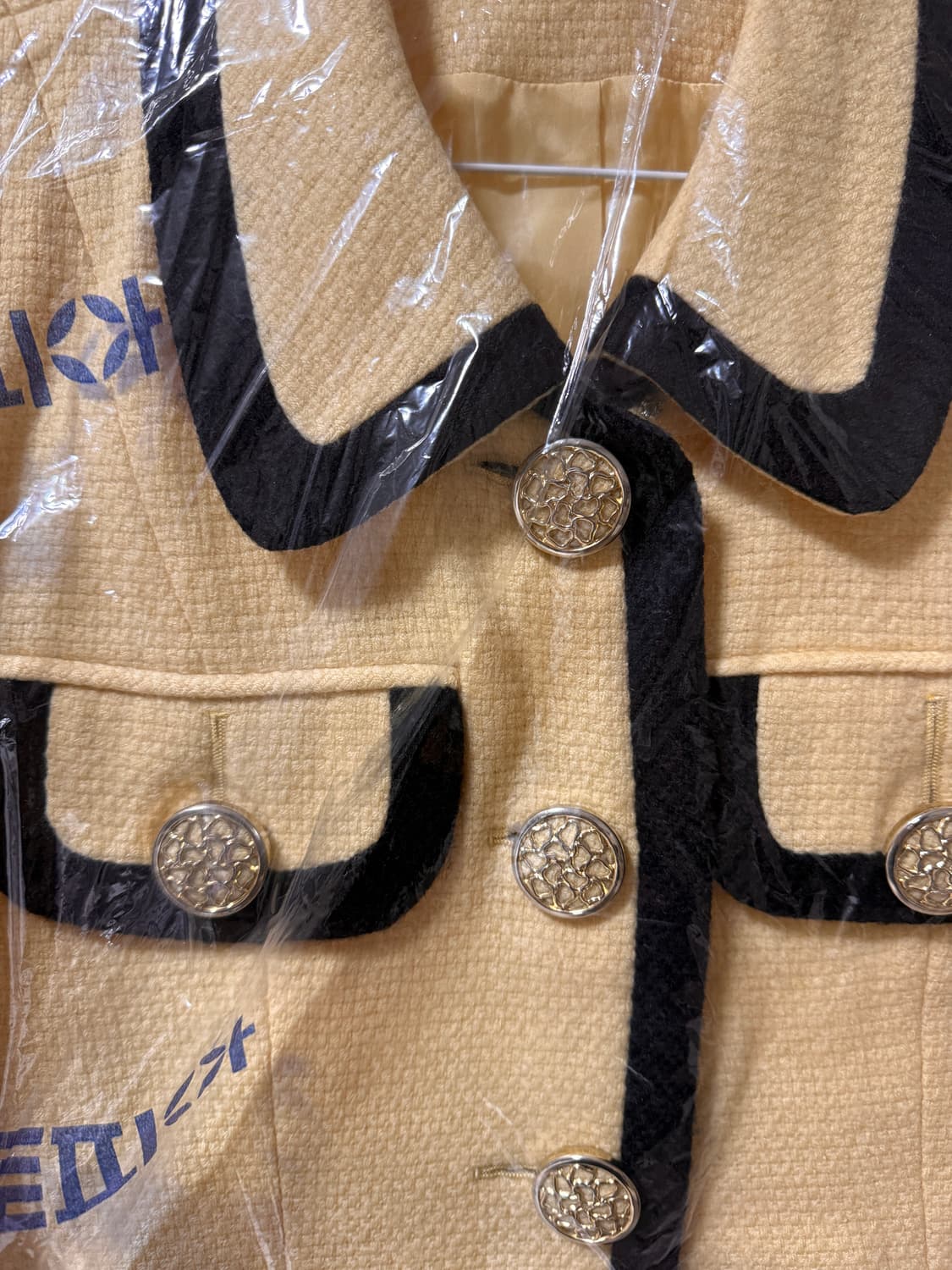 옐로 블랙라인 울 크롭 빈티지 자켓 상품이미지6