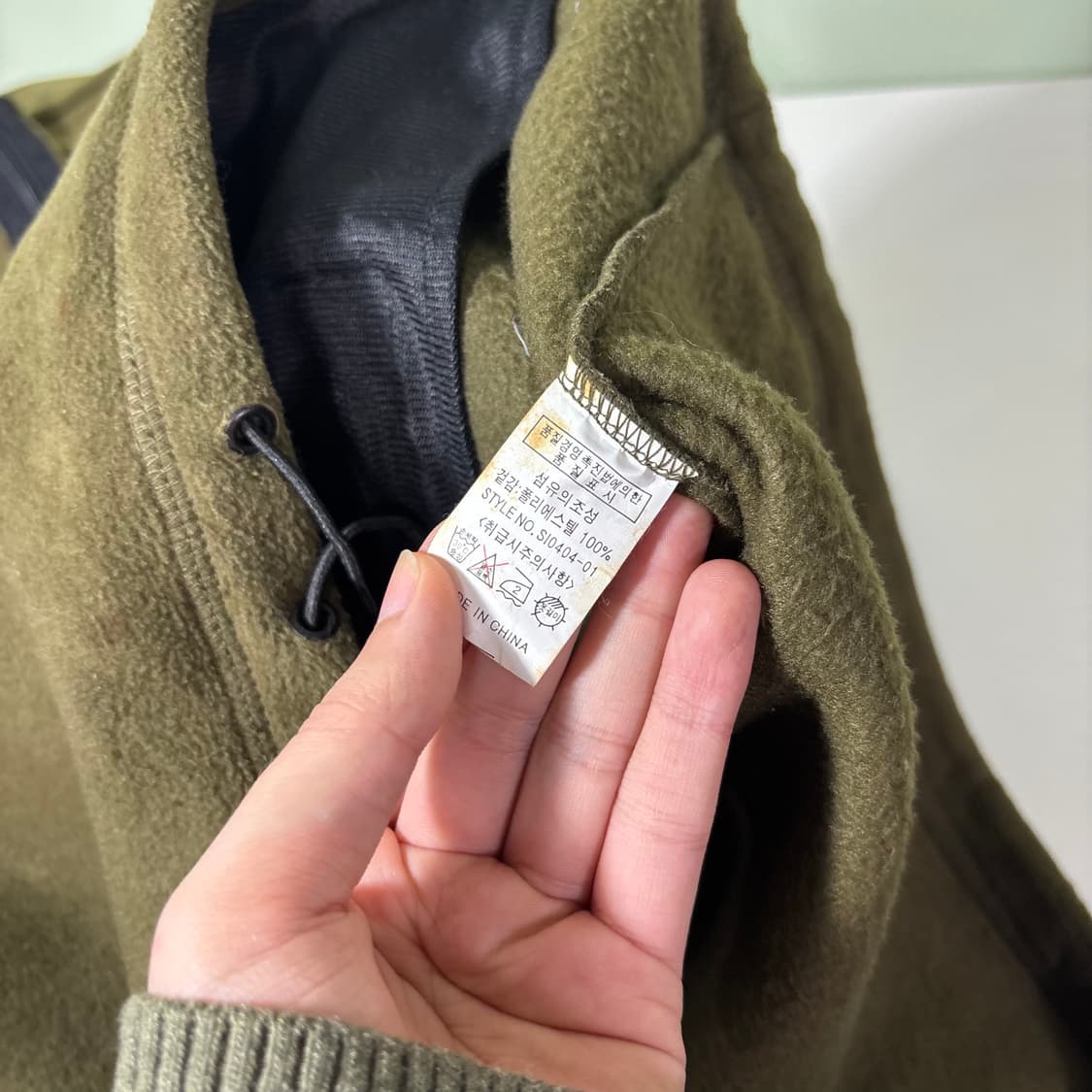 L 잭다니엘 다크카키 풀오버 반집업 플리스 상품이미지5