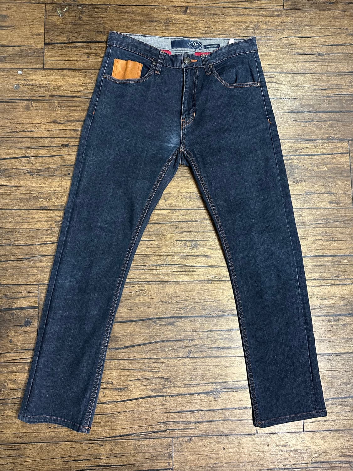 EVISU 슬림 스트레이트 청바지 오렌지 스티치 30사이즈 Y2K 상품이미지1