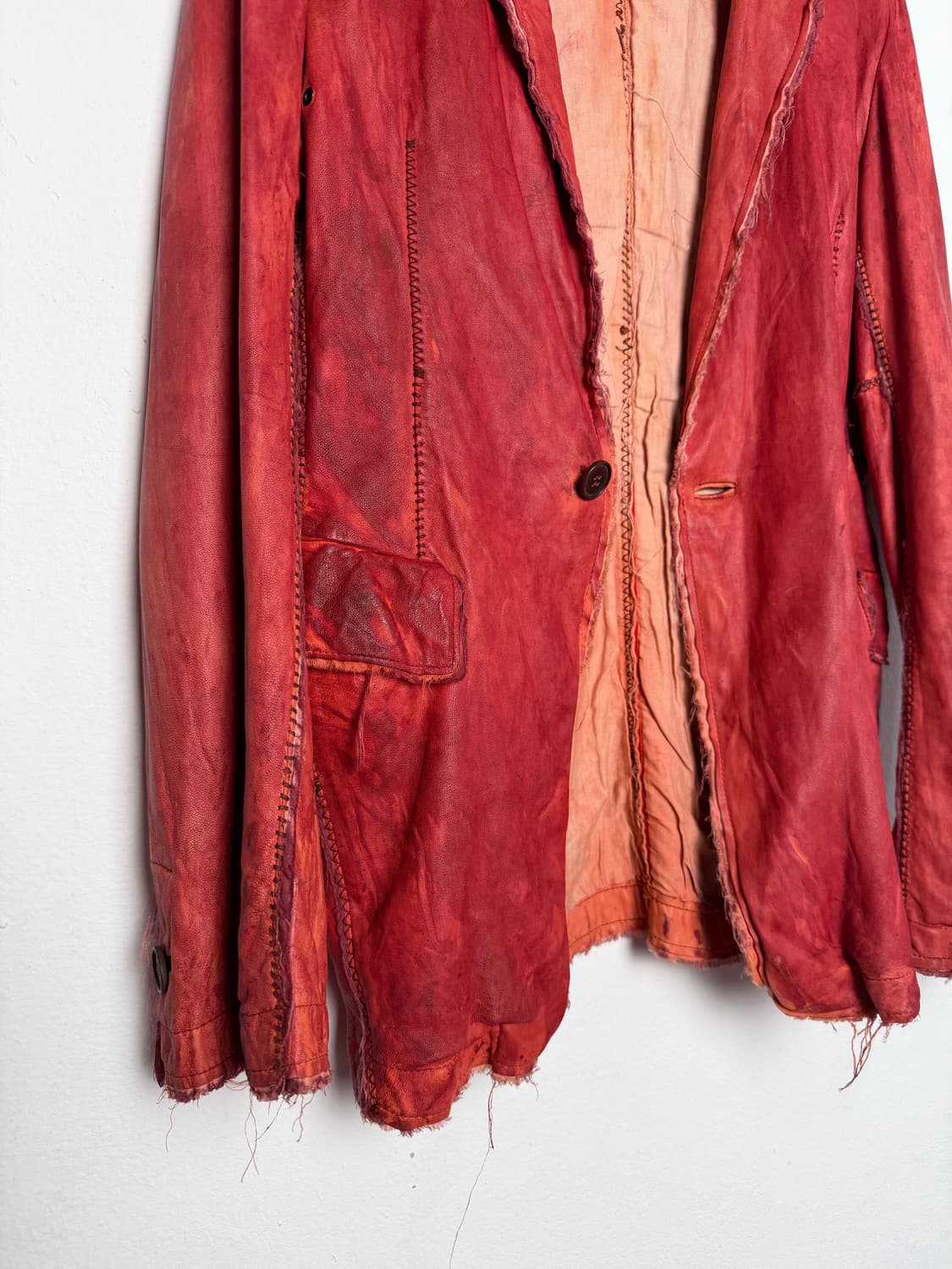 bajra 오버다이드 로우컷 레더 재킷 상품이미지2