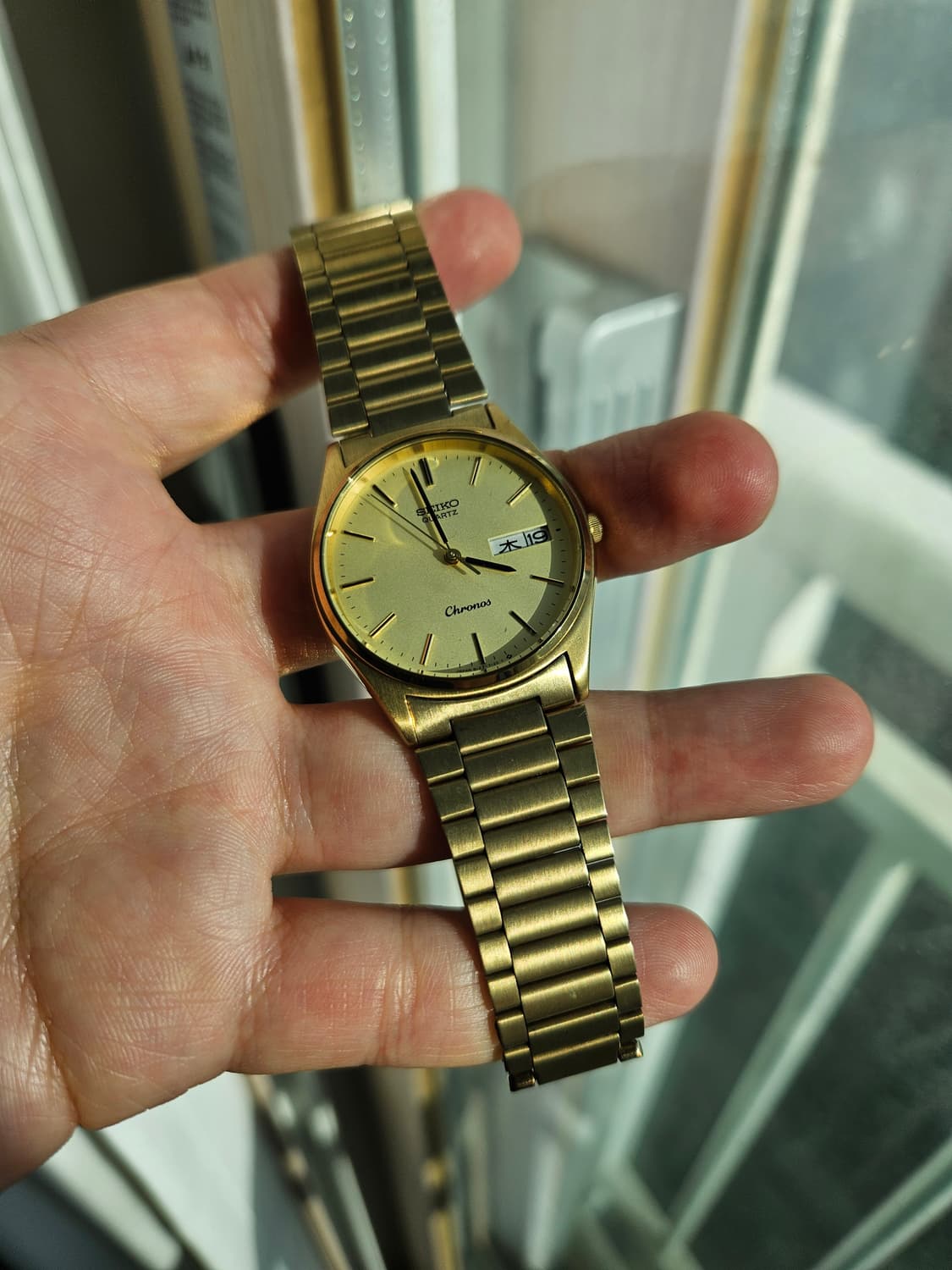 1980s 세이코 크로노쿼츠 금장 빈티지 시계 상품이미지1