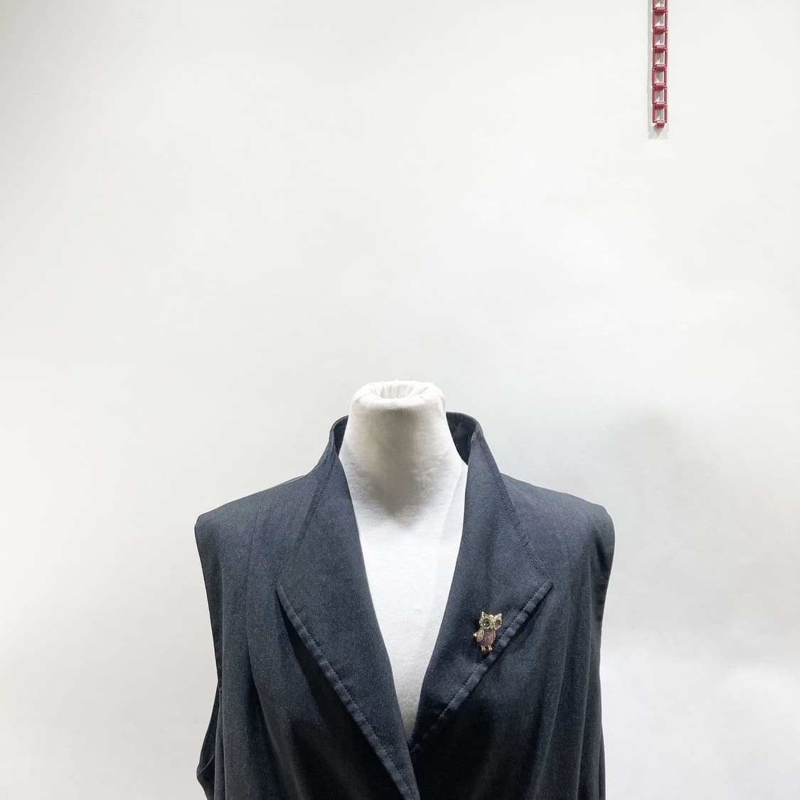 도호 부엉이브로치포함 린넨롱베스트 55-66 상품이미지2