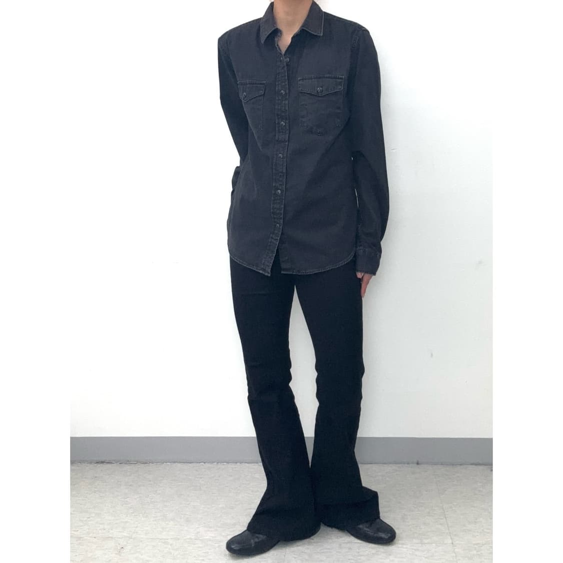 빈티지 GAP 흑청 데님 셔츠 상품이미지2