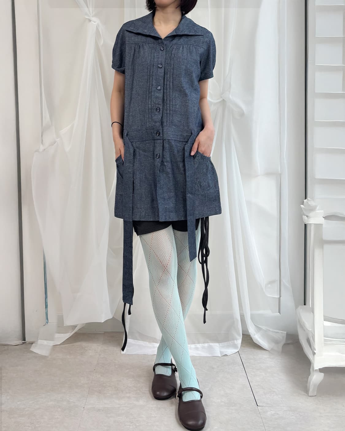 doroah denim tuck button-Up long shirts 상품이미지7