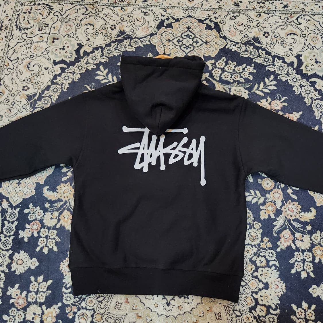 스투시 베이직 후드 블랙 M 100 상품이미지4